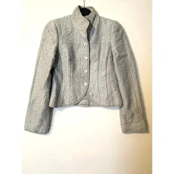 Armani Collezioni Wool & Mohair Jacket – Light Grey Size 4 - Picture 3 of 9